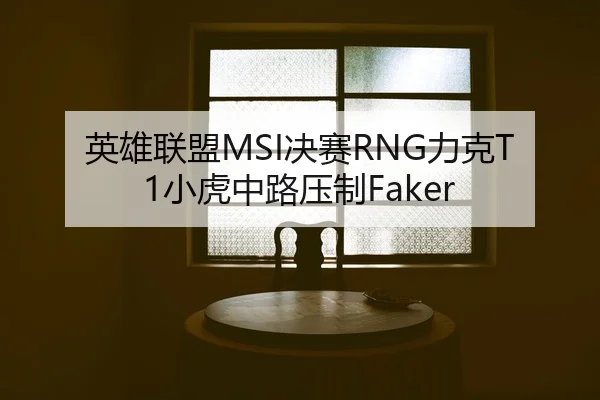 英雄联盟MSI决赛RNG力克T1小虎中路压制Faker